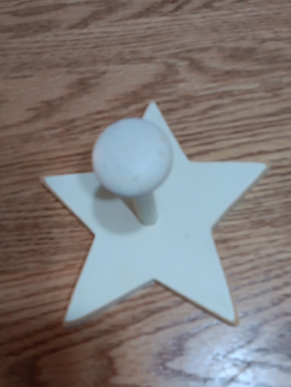 Wooden Star Hook in Cream